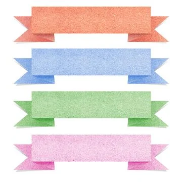 Paper texture ,header tag recycled paper on white background Stock Illustration