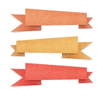 Paper texture ,header tag recycled paper on white background Stock Illustration