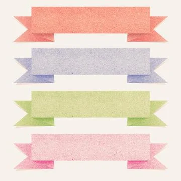 Paper texture ,Header tag recycled paper on white background Illustrazione stock