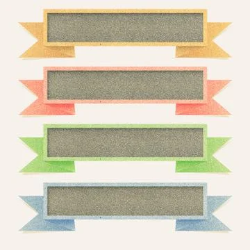 Paper texture ,Header tag recycled paper on white background Stock Illustration