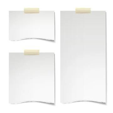 Paper texture notes sticked on the wall Illustrazione stock