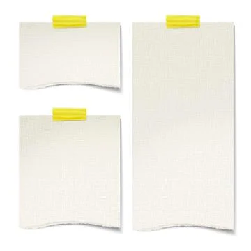 Paper texture notes sticked on the wall Illustrazione stock