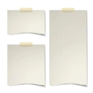 Paper texture notes sticked on the wall Illustrazione stock