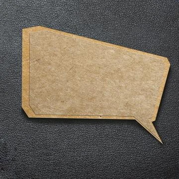 Paper texture speech bubble closeup Illustrazione stock