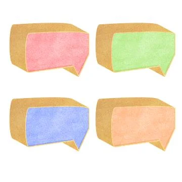 Paper texture ,talk tag 3d recycled paper on white background Stock Illustration