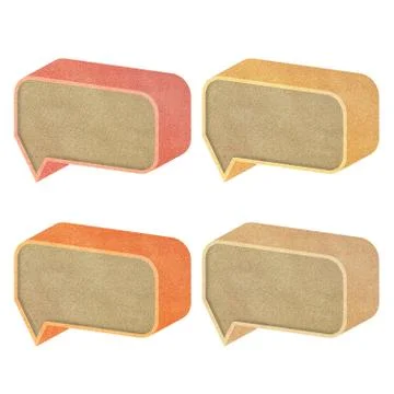 Paper texture ,talk tag 3d recycled paper on white background Stock Illustration