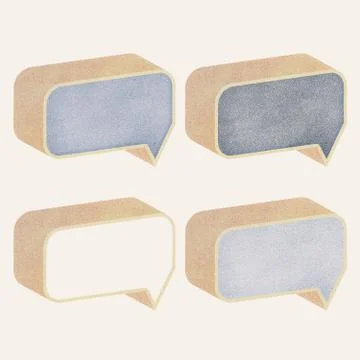 Paper texture ,Talk tag 3D recycled paper on white background Illustrazione stock