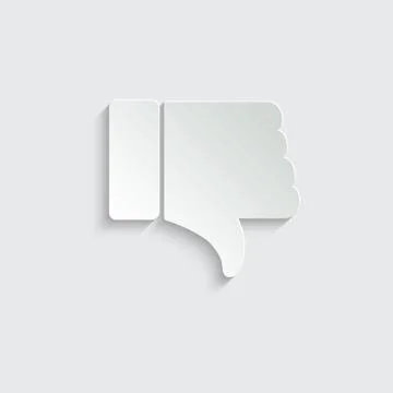 Paper thumbs down - vector icon Stock Illustration