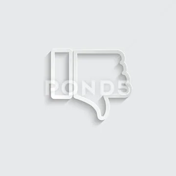 Paper thumbs down - vector icon Stock-Illustration