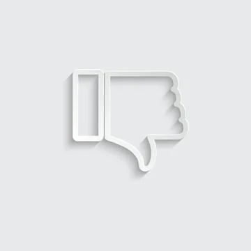 Paper thumbs down - vector icon Stock Illustration