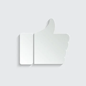 Paper thumbs up - vector icon Stock Illustration
