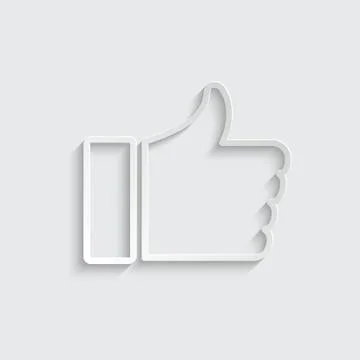 Paper thumbs up - vector icon Stock Illustration