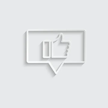 Paper thumbs up - vector icon Stock Illustration