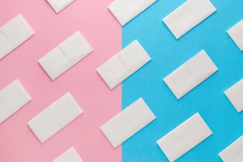 Paper tissue abstract pattern on pink and blue background Stock Photos