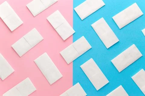 Paper tissue abstract pattern on pink and blue background Stock Photos
