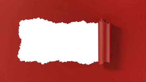 Paper torn into horizontal stripe, that rolled up opening the green chroma key Stock Footage 127997882