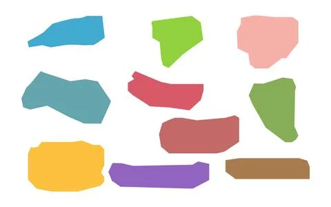 Paper Torn, Ripped Paper Shape, Pastel Paper Note, Memo List Sticker Stock Illustration