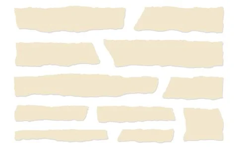 Paper with torn scrap edges and ripped beige texture for notebook or sticker use Stock Illustration