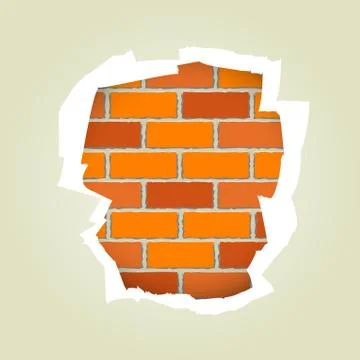 Paper torn wall Stock Illustration