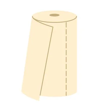 Paper towel roll flat vector illustration isolated on white background Stock Illustration