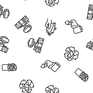 Paper towel roll kitchen vector seamless pattern Stock Illustration