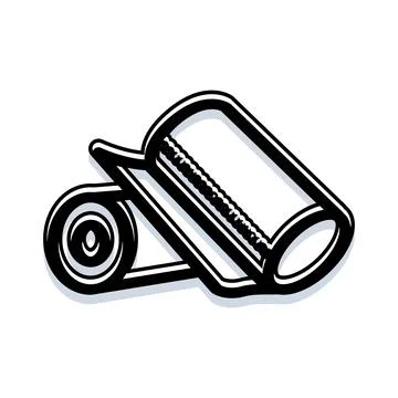 Paper towel roll unrolling for kitchen cleaning Stock Illustration