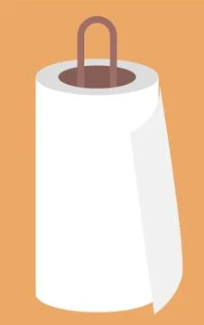 Paper Towels or Kitchen Roll to Dry, Wipe and Soak Stock Illustration