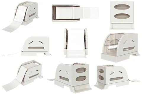 Paper tray set Stock Illustration