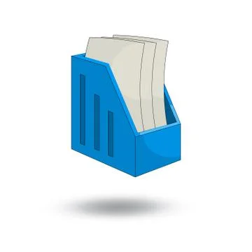 Paper tray vertical and sheets of paper. cartoon  style design - vector Illustrazione stock