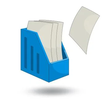 Paper tray vertical and sheets of paper. cartoon  style design - vector 库存插图