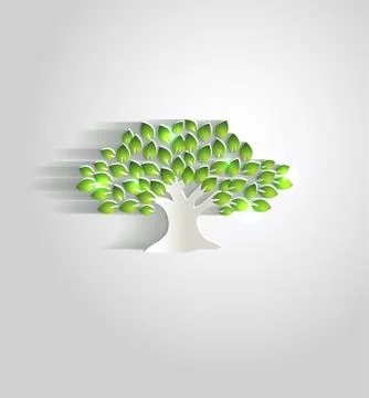 Paper tree Illustrazione stock