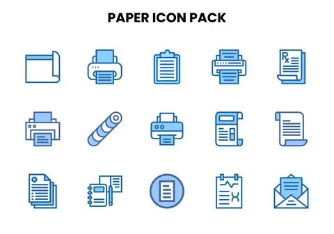 Paper Two Colour Icons Pack 스톡 일러스트