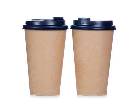 Paper two cups of coffee Stock Photos