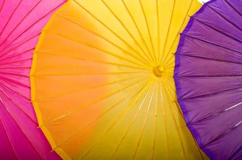 Paper umbrella background Stock Photos