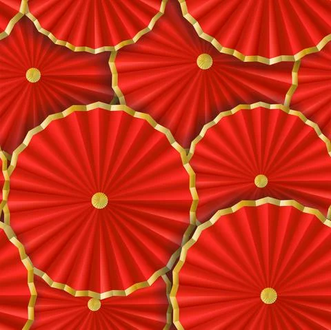 Paper umbrellas abstract seamless pattern Stock Illustration