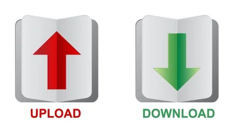 Paper upload download button Stock Illustration