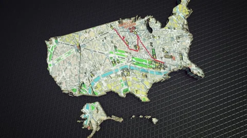Paper US Map Stock Footage 149516593
