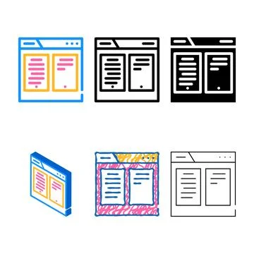 Paper variants folder color icon vector Illustrazione stock
