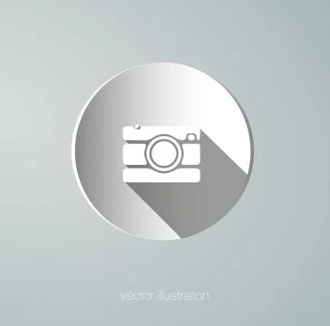 Paper vector camera icon Stock Illustration