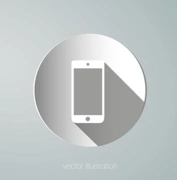 Paper vector phone icon Illustrazione stock