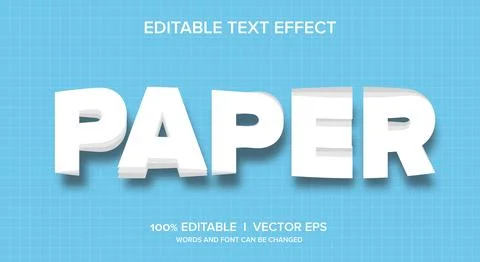 Paper vector text effect with modern style design Stock Illustration