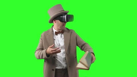 From Paper to Virtual Reality: A Journey Through Time and Knowledge chroma .. Stock Footage 273258638