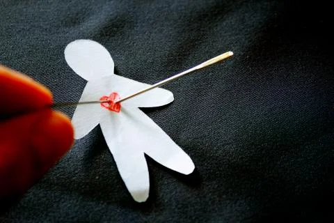 Paper voodoo doll Stock Photos