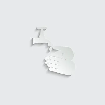 Paper wash hands vector icon. stop covid 19,  coronavirus Stock Illustration