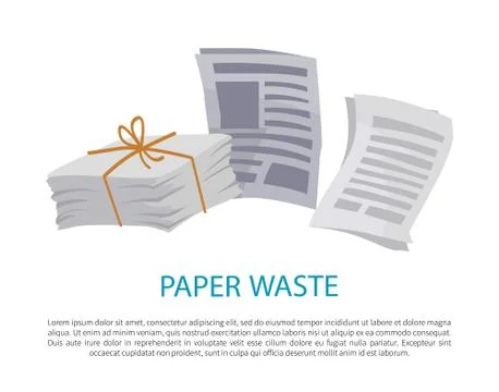 Paper Waste Sample Colorful Vector Illustration Illustrazione stock