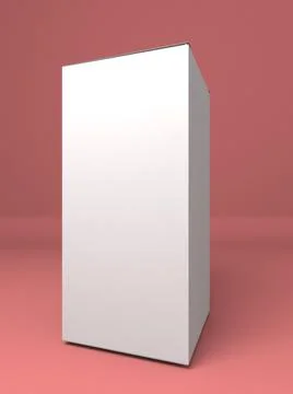 Paper white box 3D illustration mock up. Great for packaging design isolated on Stock Illustration