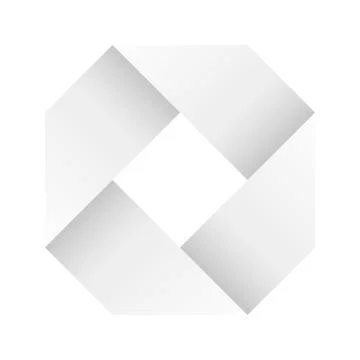 Paper white infinite ribbon loop folded in a shape of rhombus. 3D-like vector Stock Illustration