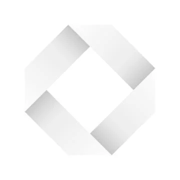 Paper white infinite ribbon loop folded in a shape of rhombus. 3D-like vector Stock Illustration