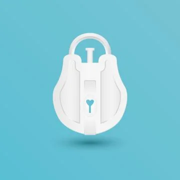 Paper white lock Illustrazione stock