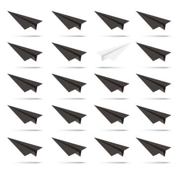Paper white plane. The beginning of the way. Stock Illustration
